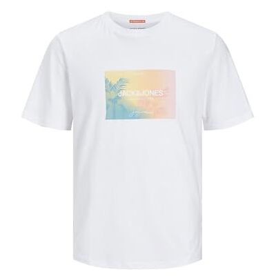 JACK & JONES Joraruba Sunset Branding Tee Ss C.n T-shirt, Ljus vit, M JACK & JONES Joraruba Sunset Branding Tee Ss C.n T-shirt, Ljus vit, M