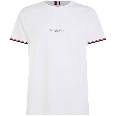 Tommy Hilfiger S/S T-shirts för män, Vit (vit), XL Tommy Hilfiger S/S T-shirts för män, Vit (vit), XL