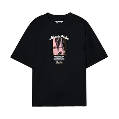 JACK & JONES Joralmeria Palms Tee Ss Crew Neck FST, svart, L JACK & JONES Joralmeria Palms Tee Ss Crew Neck FST, svart, L