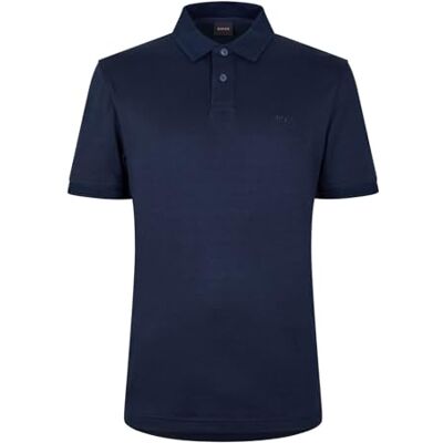 Boss Pe_Interlock pikétröja för män, Mörkblå 404, XXL Boss Pe_Interlock pikétröja för män, Mörkblå 404, XXL