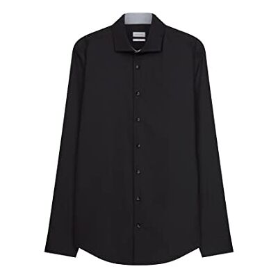 Seidensticker Silkesdekal herr slim fit långärmad skjorta, svart, 37 Seidensticker Silkesdekal herr slim fit långärmad skjorta, svart, 37