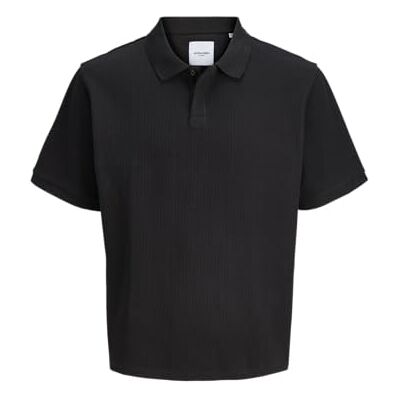 JACK & JONES Jjeharrison strukturpolo Ss Sn, svart, XL JACK & JONES Jjeharrison strukturpolo Ss Sn, svart, XL