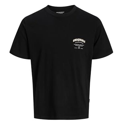 JACK & JONES Jormeadows Typo Tee Ss Crew Neck, svart, L JACK & JONES Jormeadows Typo Tee Ss Crew Neck, svart, L