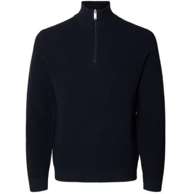 SELECTED MEN Slhross Ls stickad struktur halv dragkedja Noos, Mörk safir, L SELECTED MEN Slhross Ls stickad struktur halv dragkedja Noos, Mörk safir, L