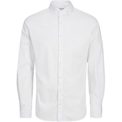JACK & JONES Pojkar Jjeaxel stretch skjorta Ls Noos Mni långärmad tröja, Vit, 128 JACK & JONES Pojkar Jjeaxel stretch skjorta Ls Noos Mni långärmad tröja, Vit, 128