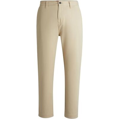HUGO Zeebo243D bomull Twill Regular Rise Tapered byxor för män, Beige Open 281, 32W x 32L HUGO Zeebo243D bomull Twill Regular Rise Tapered byxor för män, Beige Open 281, 32W x 32L