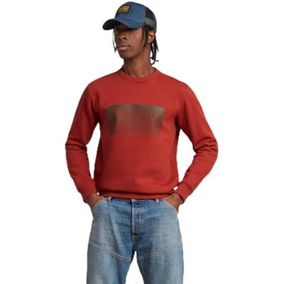 G-STAR RAW Stacked Old Skool Logo r tröja, Röd (Rusty Red D25099-d733-a923), L G-STAR RAW Stacked Old Skool Logo r tröja, Röd (Rusty Red D25099-d733-a923), L
