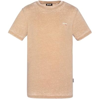 Schott NYC T-shirt med rund hals broderi bröst Schott, TSSTRIKER9, Beige färg, L Schott NYC T-shirt med rund hals broderi bröst Schott, TSSTRIKER9, Beige färg, L