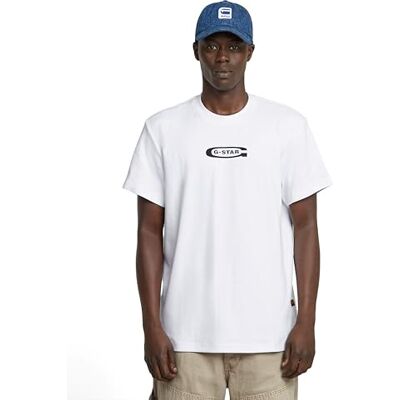 G-STAR RAW Herr Old Skool Logo R T T-shirt, Vit (White D25967-c812-110), XS G-STAR RAW Herr Old Skool Logo R T T-shirt, Vit (White D25967-c812-110), XS