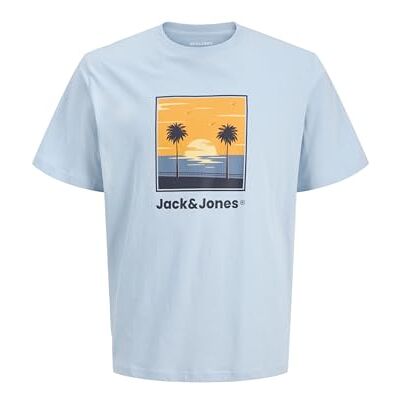JACK & JONES Jjperry Tee Ss Crew Neck, Himmelsk blå, XXL JACK & JONES Jjperry Tee Ss Crew Neck, Himmelsk blå, XXL