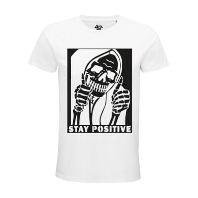 Tee Officiell produkt Stay Positive T-shirt 100% bomull från ekologiskt jordbruk lättviktskardat med enzymbehandling. Skapad av konstnären Darthy. Tee Officiell produkt Stay Positive T-shirt 100% bomull från ekologiskt jordbruk lättviktskardat med enzymbehandling. Skapad av konstnären Darthy.