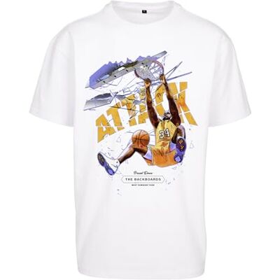 Tee Attack Player för män, oversize t-shirt, vit, L Tee Attack Player för män, oversize t-shirt, vit, L