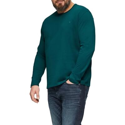 s.Oliver stor storlek långärmad skjorta med logotypdetaljer, 6767, 3XL s.Oliver stor storlek långärmad skjorta med logotypdetaljer, 6767, 3XL