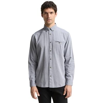 TOM TAILOR herrskjorta, 38968 – Marin randig struktur, 3XL TOM TAILOR herrskjorta, 38968 – Marin randig struktur, 3XL