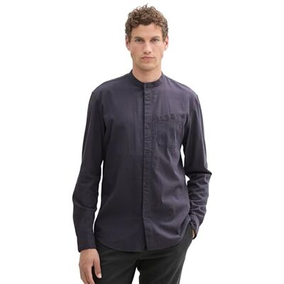 TOM TAILOR Denim herrskjorta, 36057 – Marin fiskbensstruktur, XL TOM TAILOR Denim herrskjorta, 36057 – Marin fiskbensstruktur, XL