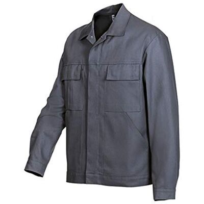 BP Workwear Basic 1485-060-53 arbetsjacka – dold trycklist – ren bomull – normal passform – storlek: 56/58 – färg: mörkgrå BP Workwear Basic 1485-060-53 arbetsjacka – dold trycklist – ren bomull – normal passform – storlek: 56/58 – färg: mörkgrå
