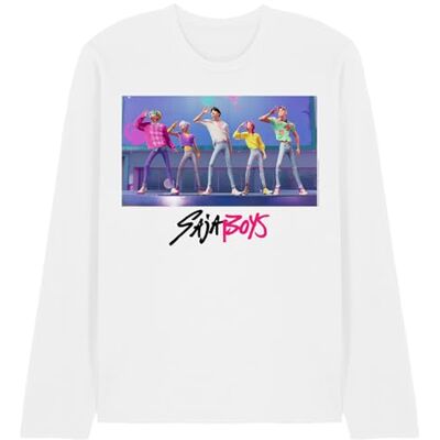 KPop Demon Hunters unisex kpop demonjägare saja pojkar soda popdans unisex långärmad t-shirt, vit t-shirt, Vitt, XXL KPop Demon Hunters unisex kpop demonjägare saja pojkar soda popdans unisex långärmad t-shirt, vit t-shirt, Vitt, XXL