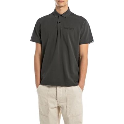 Replay mäns regular fit bomulls-pikétröja, 099 Chalk, L Replay mäns regular fit bomulls-pikétröja, 099 Chalk, L