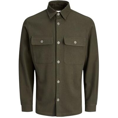 JACK & JONES Jprrayle Melange Solid L/S Overshirt SN, Torv, M Herr, Torv, M JACK & JONES Jprrayle Melange Solid L/S Overshirt SN, Torv, M Herr, Torv, M