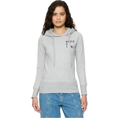 Tee herr dam Never On Time Hoody M Grey, GRÅ, M Tee herr dam Never On Time Hoody M Grey, GRÅ, M