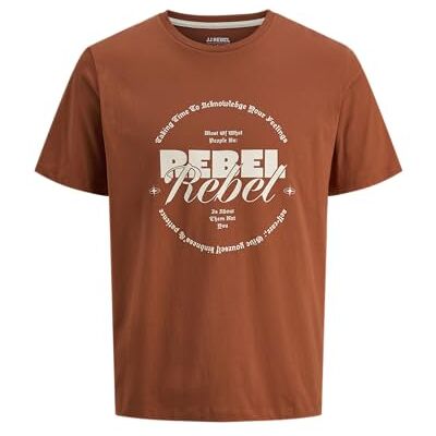 JJ REBEL Jrebgray Tee Ss Crew Neck, Bombay brun, M JJ REBEL Jrebgray Tee Ss Crew Neck, Bombay brun, M