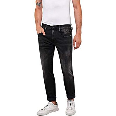 Replay herr Jeans Anbass, Black (Black 098), 28W / 34L Replay herr Jeans Anbass, Black (Black 098), 28W / 34L
