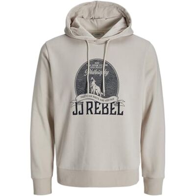 JJ REBEL Jreblasse Sweat Hood, Moonbeam, XL JJ REBEL Jreblasse Sweat Hood, Moonbeam, XL