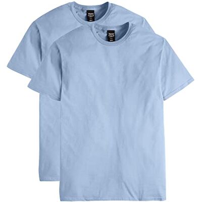 Hanes herr Nano Premium bomulls-t-shirt (förpackning med 2), Ljusblått, S Hanes herr Nano Premium bomulls-t-shirt (förpackning med 2), Ljusblått, S
