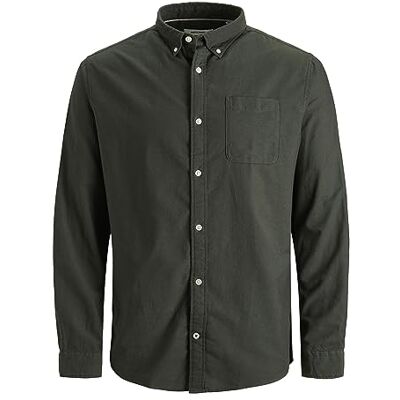 JACK & JONES män plus storlek skjorta Oxford, Skogsnatt, 5XL JACK & JONES män plus storlek skjorta Oxford, Skogsnatt, 5XL