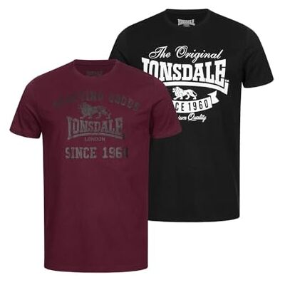 Lonsdale Herr Torbay dubbelpack T-shirt flerfärgad Black/oxblood 5XL Lonsdale Herr Torbay dubbelpack T-shirt flerfärgad Black/oxblood 5XL