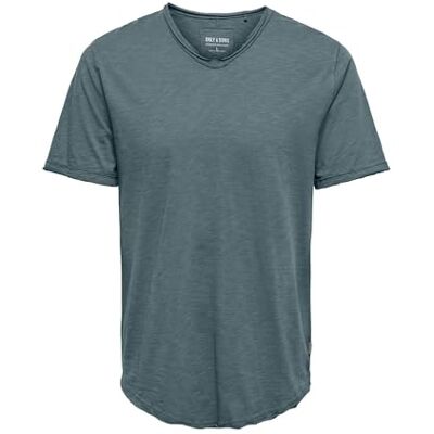 Only & Sons Onsbenne Longy V-hals Ss Tee Noos, Goblin Blue, S Only & Sons Onsbenne Longy V-hals Ss Tee Noos, Goblin Blue, S
