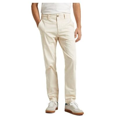 Pepe Jeans herr Slim Chino Twill, Byxa, Beige, 31W, Beige (elfenbensvit), 31W Pepe Jeans herr Slim Chino Twill, Byxa, Beige, 31W, Beige (elfenbensvit), 31W