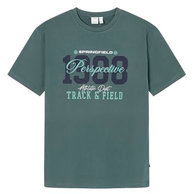 Springfield T-shirt varumärke 1988, grön, M Springfield T-shirt varumärke 1988, grön, M