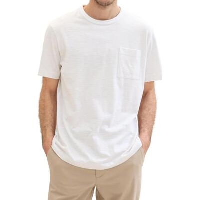 TOM TAILOR T-shirt för män, 35619 – vit fin remsa, L TOM TAILOR T-shirt för män, 35619 – vit fin remsa, L