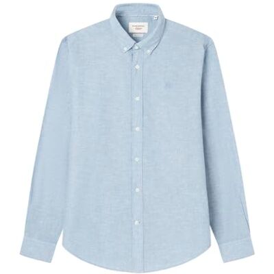 Springfield Linne Basic European Flax-skjorta för män, Himmelsblå, S Springfield Linne Basic European Flax-skjorta för män, Himmelsblå, S