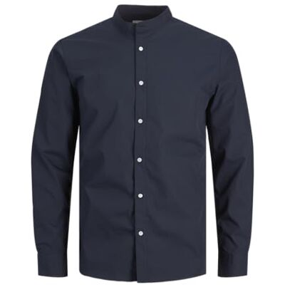 JACK&JONES PLUS Jjjoe-skjorta Ls Plain Mao Pls skjorta, marinblå blazer, 6XL JACK&JONES PLUS Jjjoe-skjorta Ls Plain Mao Pls skjorta, marinblå blazer, 6XL
