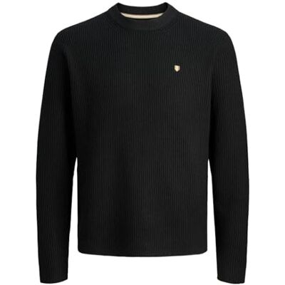 JACK & JONES Jprblurichard stickad crew neck, svart, XL JACK & JONES Jprblurichard stickad crew neck, svart, XL