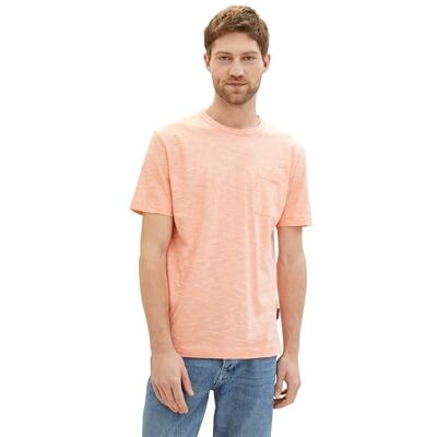TOM TAILOR T-shirt för män, 35205 – melon orange finstrip, L TOM TAILOR T-shirt för män, 35205 – melon orange finstrip, L