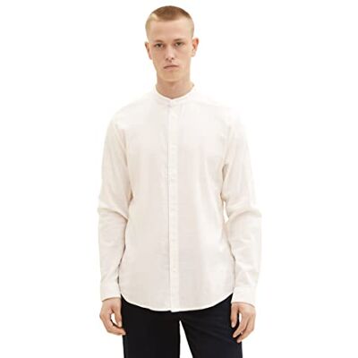 TOM TAILOR Denim herr basic skjorta, 12906 – ullvit, XXL TOM TAILOR Denim herr basic skjorta, 12906 – ullvit, XXL