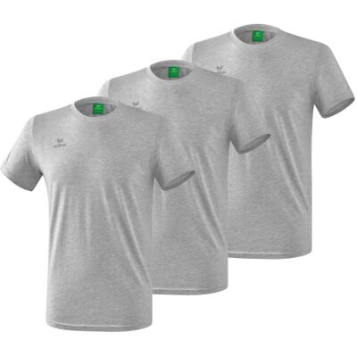 Erima unisex vuxen 3-pack lagsport T-Shirt (260015), grå melange, XL Erima unisex vuxen 3-pack lagsport T-Shirt (260015), grå melange, XL