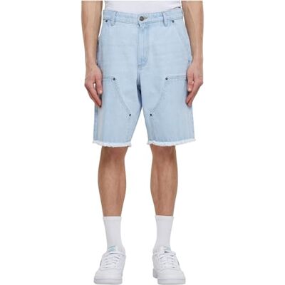 Urban Classics Mäns shorts Open Edge två Knee denim shorts New Light Blue tvättad 30, Ny ljusblå tvättad, 30 Urban Classics Mäns shorts Open Edge två Knee denim shorts New Light Blue tvättad 30, Ny ljusblå tvättad, 30