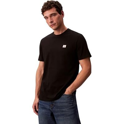 Calvin Kortärmad t-shirt för herr märke klassisk bomull T-shirt, svart (svart), L Calvin Kortärmad t-shirt för herr märke klassisk bomull T-shirt, svart (svart), L