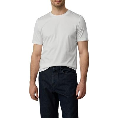 s.Oliver T-shirt av merceriserad bomull med logotypdetaljer, Vit, XXL s.Oliver T-shirt av merceriserad bomull med logotypdetaljer, Vit, XXL
