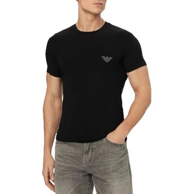 Giorgio Armani Herr MEGALOGO rund hals T-shirt svart L Giorgio Armani Herr MEGALOGO rund hals T-shirt svart L
