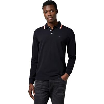 Wrangler Ls pikétröja för män, svart, 3XL Wrangler Ls pikétröja för män, svart, 3XL