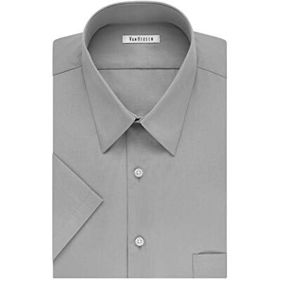 Van Heusen herr kortärmad poplin solid hög passform klänning tröja Van Heusen herr kortärmad poplin solid hög passform klänning tröja