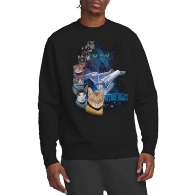 Star Trek Feline Galaxy Crew sweatshirt, svart, X-Large, Svart, XL Star Trek Feline Galaxy Crew sweatshirt, svart, X-Large, Svart, XL