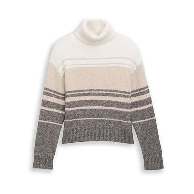 TOM TAILOR Denim damtröja, 39362 – Beige grå färgflödesremsa, XS TOM TAILOR Denim damtröja, 39362 – Beige grå färgflödesremsa, XS