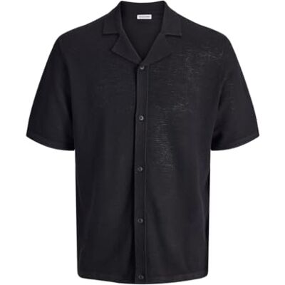 JACK & JONES Jjchris Knit Resort Ss, svart, XXL JACK & JONES Jjchris Knit Resort Ss, svart, XXL
