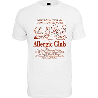 Tee Herr allergisk klubb T-shirt för män, vit, XL Tee Herr allergisk klubb T-shirt för män, vit, XL